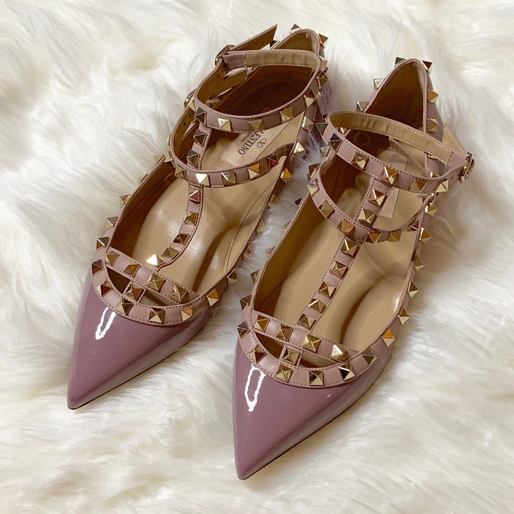 Valentino Garavani Rock stud Flats lilac/lavender